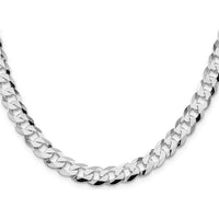 Sterling Silver 28" Rhodium-Plated 8.5mm Flat Curb Chain by Lumare Gioia