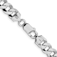 Sterling Silver 28" Rhodium-Plated 8.5mm Flat Curb Chain by Lumare Gioia