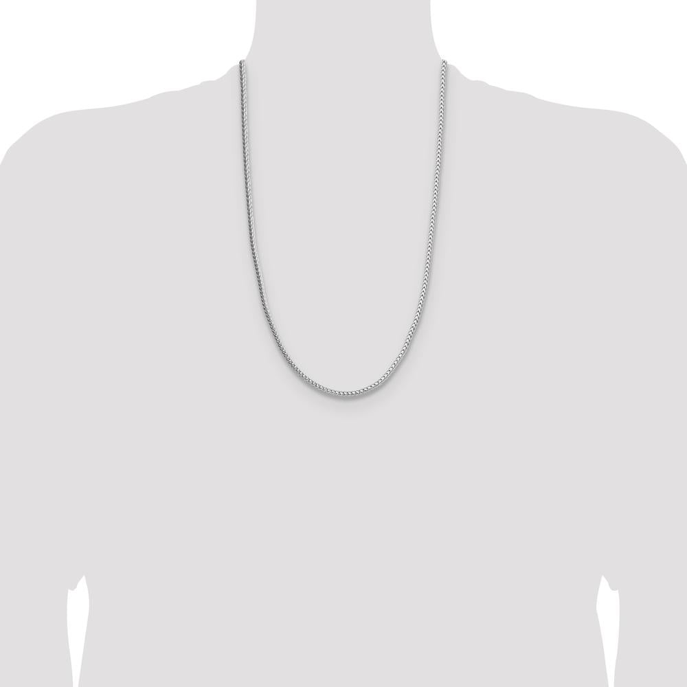 Sterling Silver 3.4mm Diamond-Cut Round Franco Chain - 26 inches, Polished Finish, Lobster Clasp by Lumare Gioia
