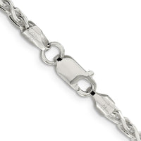Sterling Silver 3.5mm Diamond-Cut Spiga Chain Necklace - 24 Inches by Lumare Gioia