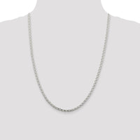 Sterling Silver 3.5mm Diamond-Cut Spiga Chain Necklace - 24 Inches by Lumare Gioia