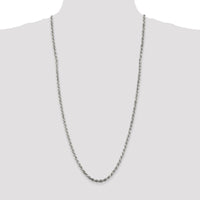 Sterling Silver 3.75mm Diamond-Cut Rope Chain Necklace - 30 Inches Long by Lumare Gioia