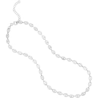 Sterling Silver 3.7mm Puffed Mariner Chain Necklace - 16" with Polished Finish by Orozza Fine Jewelry