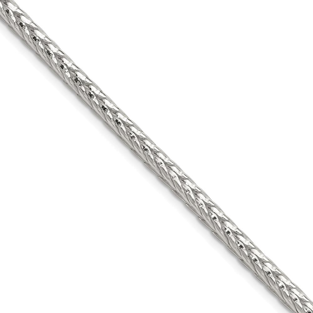 Sterling Silver 3.8mm Diamond-Cut Round Franco Chain Necklace - 24 Inches by Lumare Gioia