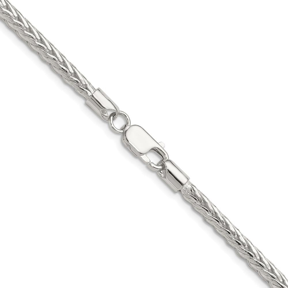 Sterling Silver 3.8mm Diamond-Cut Round Franco Chain Necklace - 24 Inches by Lumare Gioia