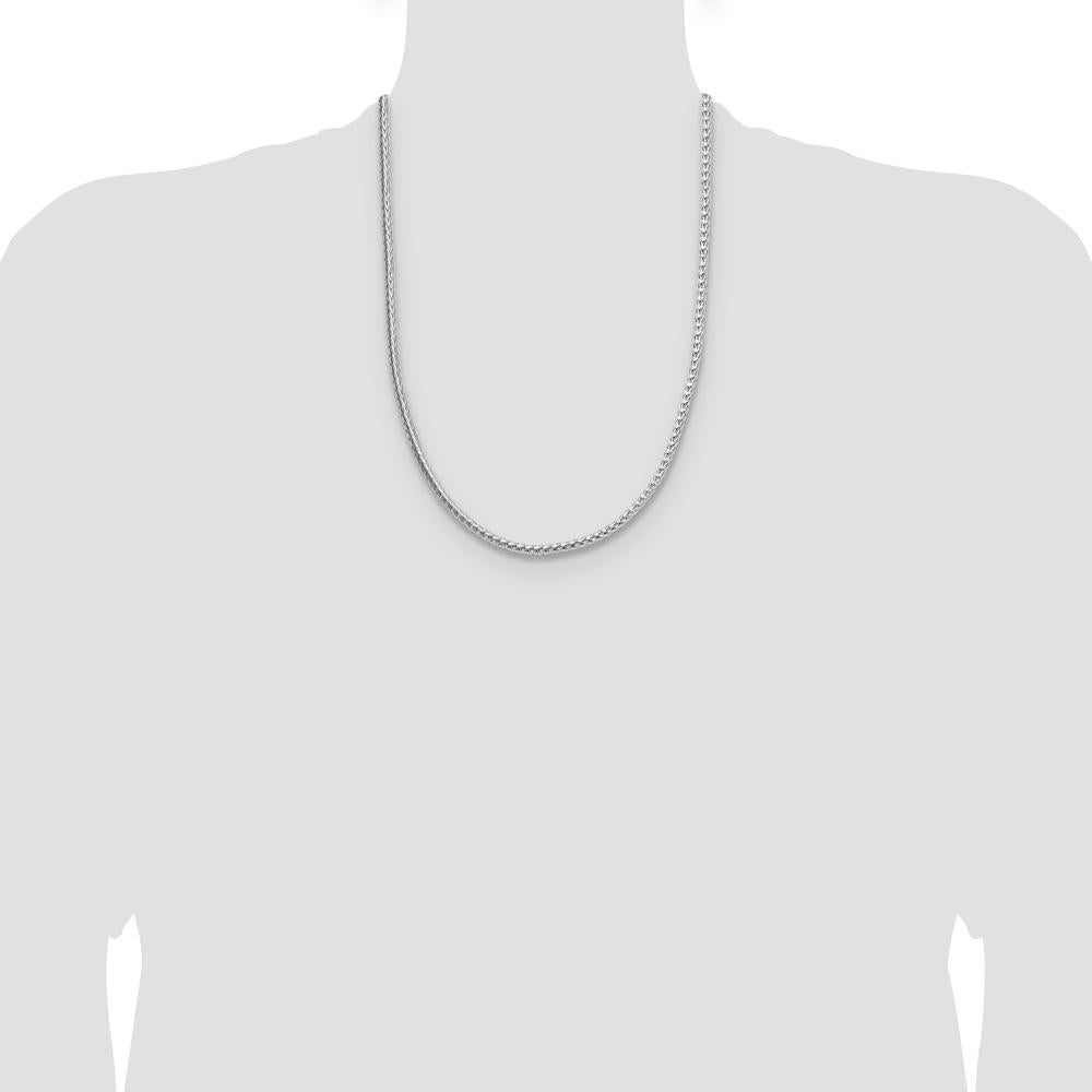 Sterling Silver 3.8mm Diamond-Cut Round Franco Chain Necklace - 24 Inches by Lumare Gioia