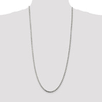 Sterling Silver 30" 3.2mm Diamond-Cut Rope Chain with Lobster Clasp by Lumare Gioia