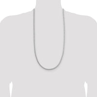 Sterling Silver 30" 3.8mm Diamond-Cut Round Franco Chain with Lobster Clasp by Lumare Gioia