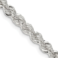 Sterling Silver 30" 4.3mm Solid Rope Chain Necklace - Polished Finish by Lumare Gioia