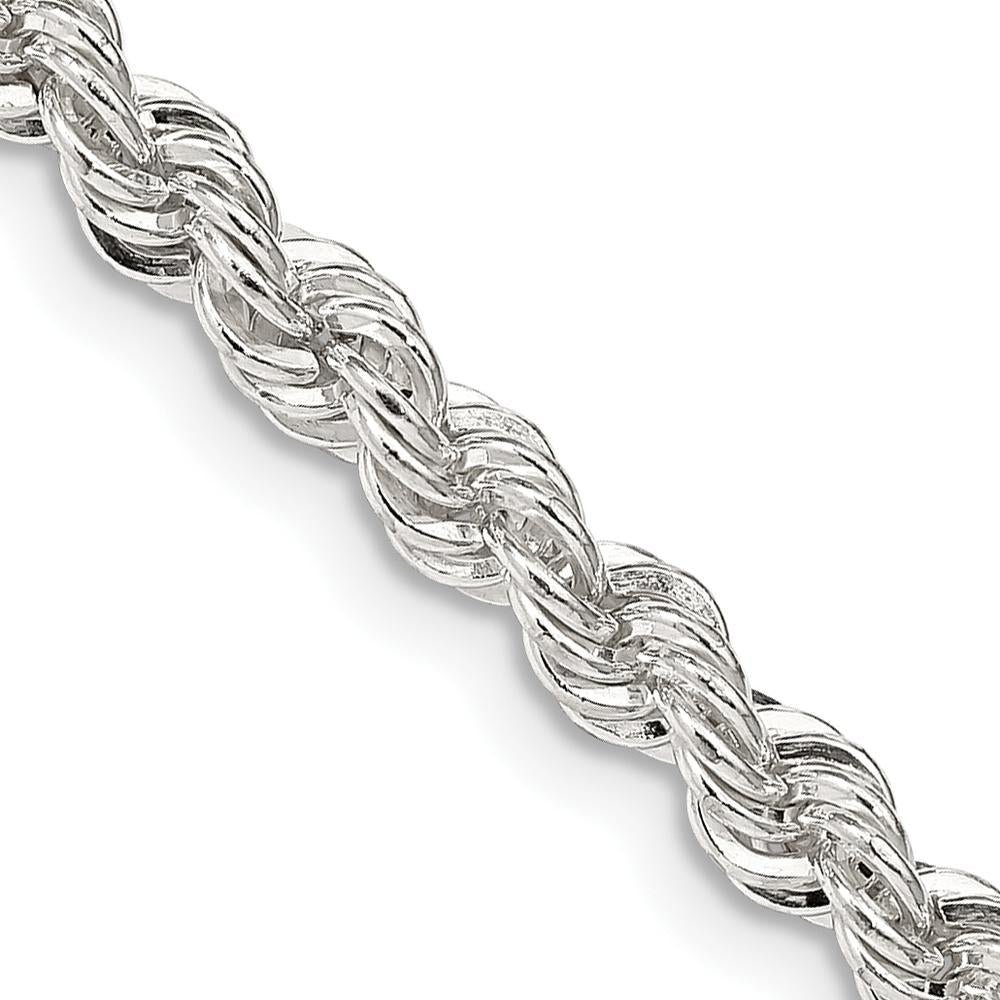 Sterling Silver 30" 4.3mm Solid Rope Chain Necklace - Polished Finish by Lumare Gioia
