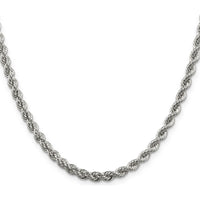 Sterling Silver 30" 4.3mm Solid Rope Chain Necklace - Polished Finish by Lumare Gioia