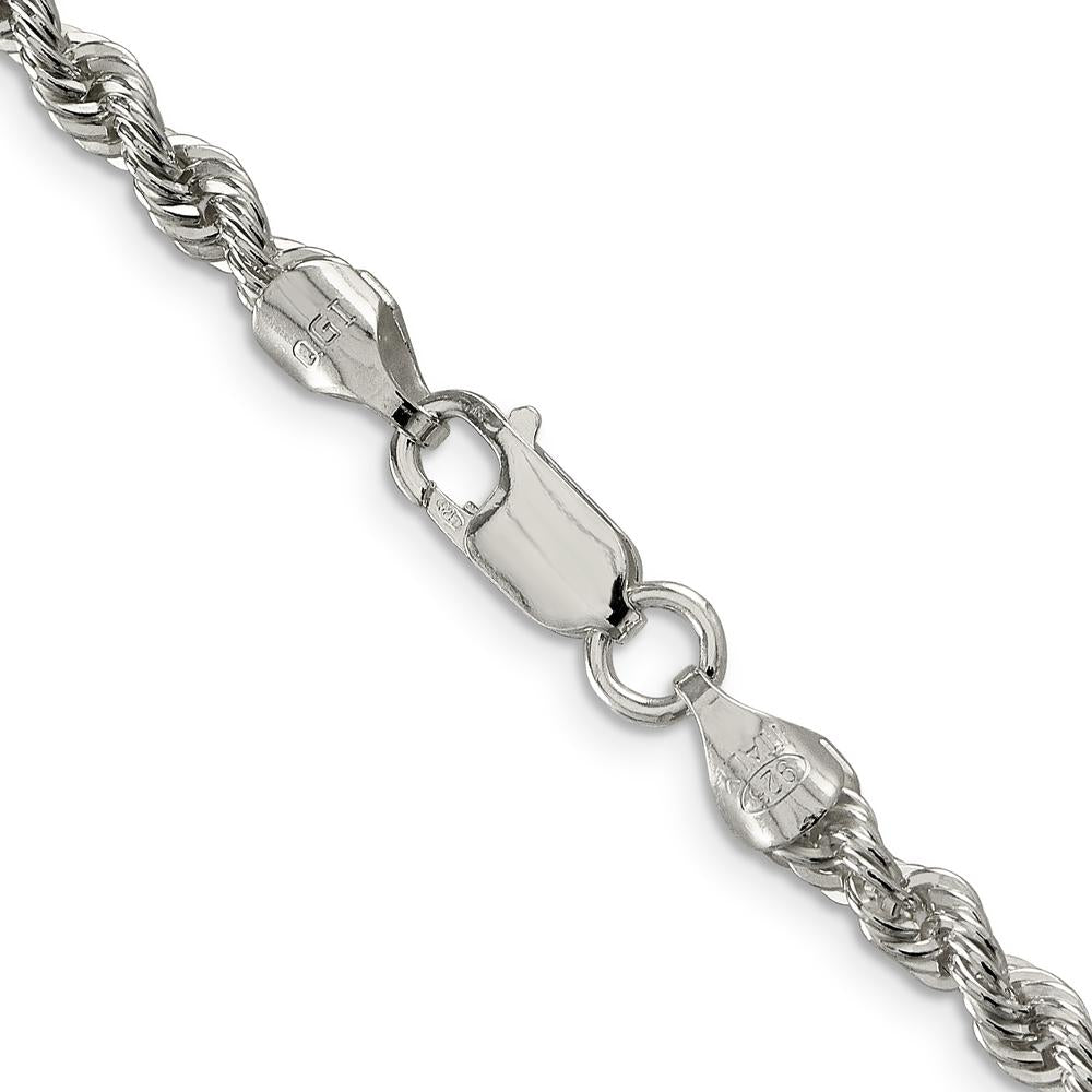 Sterling Silver 30" 4.3mm Solid Rope Chain Necklace - Polished Finish by Lumare Gioia