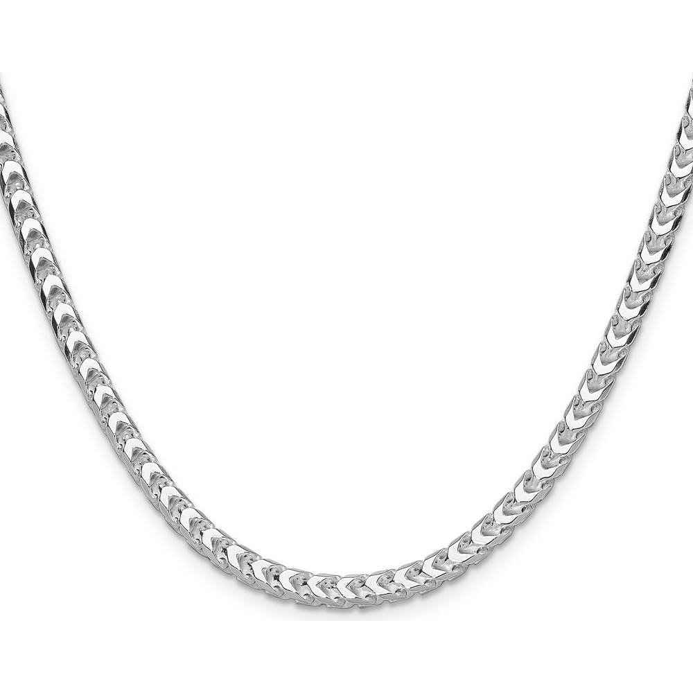 Sterling Silver 30" 4.7mm Diamond-Cut Square Franco Chain with Lobster Clasp by Lumare Gioia