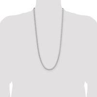 Sterling Silver 30" 4.7mm Diamond-Cut Square Franco Chain with Lobster Clasp by Lumare Gioia