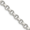 Sterling Silver 30" 4mm Diamond-Cut Rolo Chain Necklace by Lumare Gioia