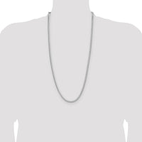 Sterling Silver 30" 4mm Diamond-Cut Square Franco Chain with Lobster Clasp by Lumare Gioia