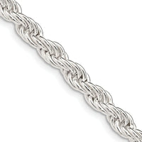 Sterling Silver 30" 5mm Solid Rope Chain with Lobster Clasp by Lumare Gioia
