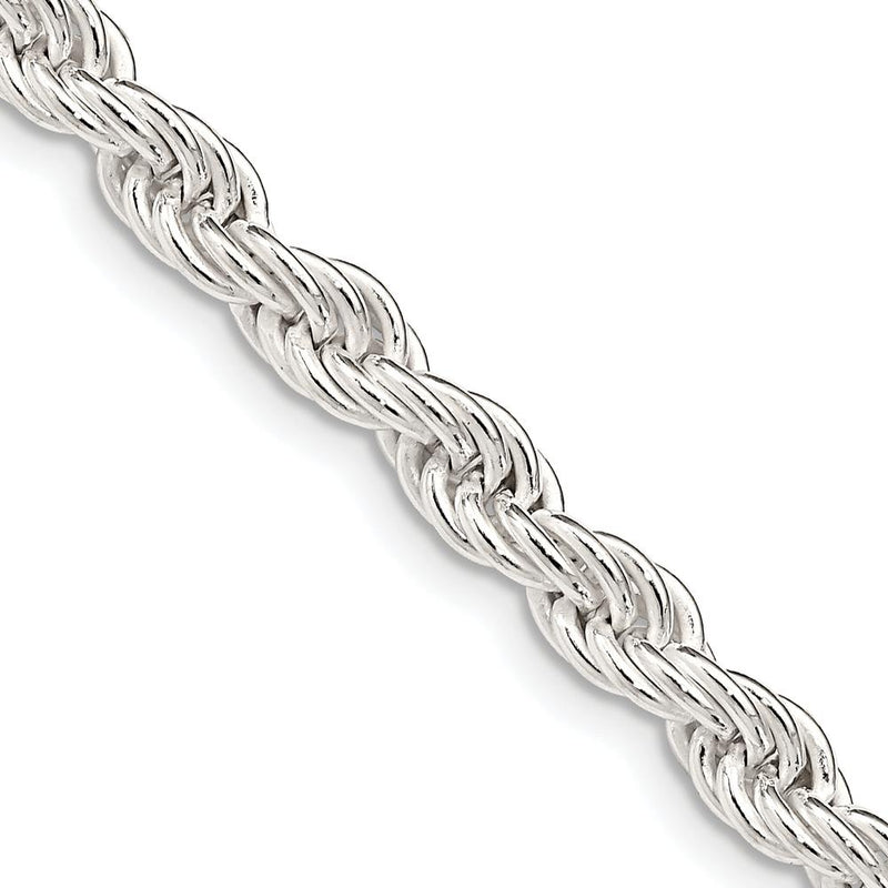Sterling Silver 30" 5mm Solid Rope Chain with Lobster Clasp by Lumare Gioia
