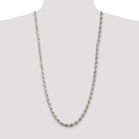 Sterling Silver 30" 6.5mm Diamond-Cut Rope Chain Necklace by Lumare Gioia
