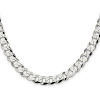 Sterling Silver 30" 8.5mm Flat Curb Chain Necklace with Polished Finish - Unisex Design by Lumare Gioia