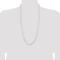 Sterling Silver 30" 9.3mm Polished Curb Chain with Lobster Clasp by Lumare Gioia