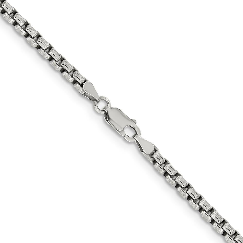 Sterling Silver 30" Antiqued 3.6mm Round Box Chain Necklace by Lumare Gioia