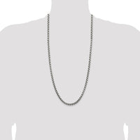 Sterling Silver 30" Antiqued 5.2mm Box Chain Necklace by Lumare Gioia