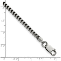 Sterling Silver 30" Antiqued Diamond-Cut Square Franco Chain - 3.1mm Width by Lumare Gioia