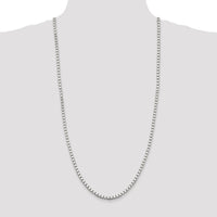Sterling Silver 30" Box Chain Necklace - 3.75mm Width by Lumare Gioia