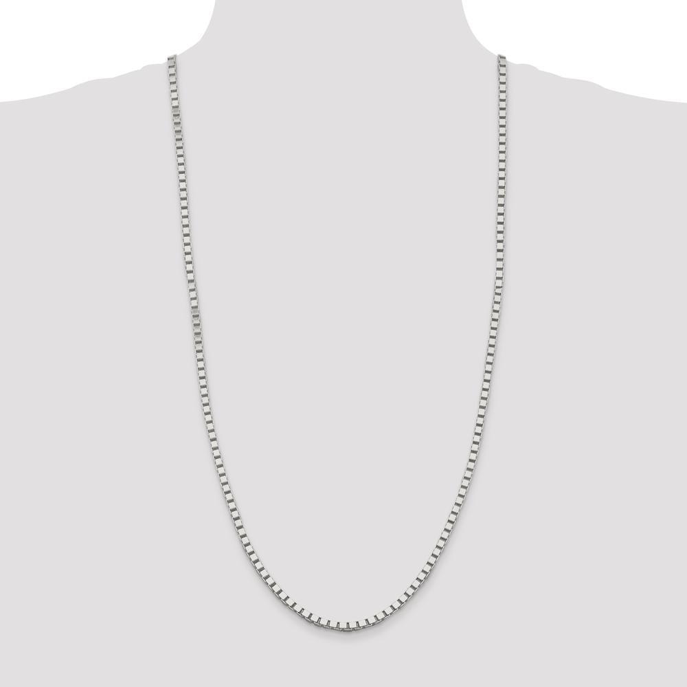 Sterling Silver 30" Box Chain Necklace - 3.75mm Width by Lumare Gioia
