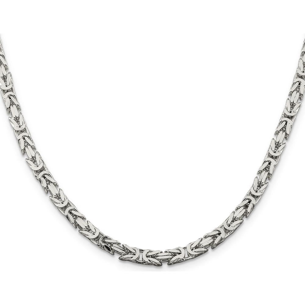 Sterling Silver 30" Byzantine Chain - 4.25mm Width by Lumare Gioia