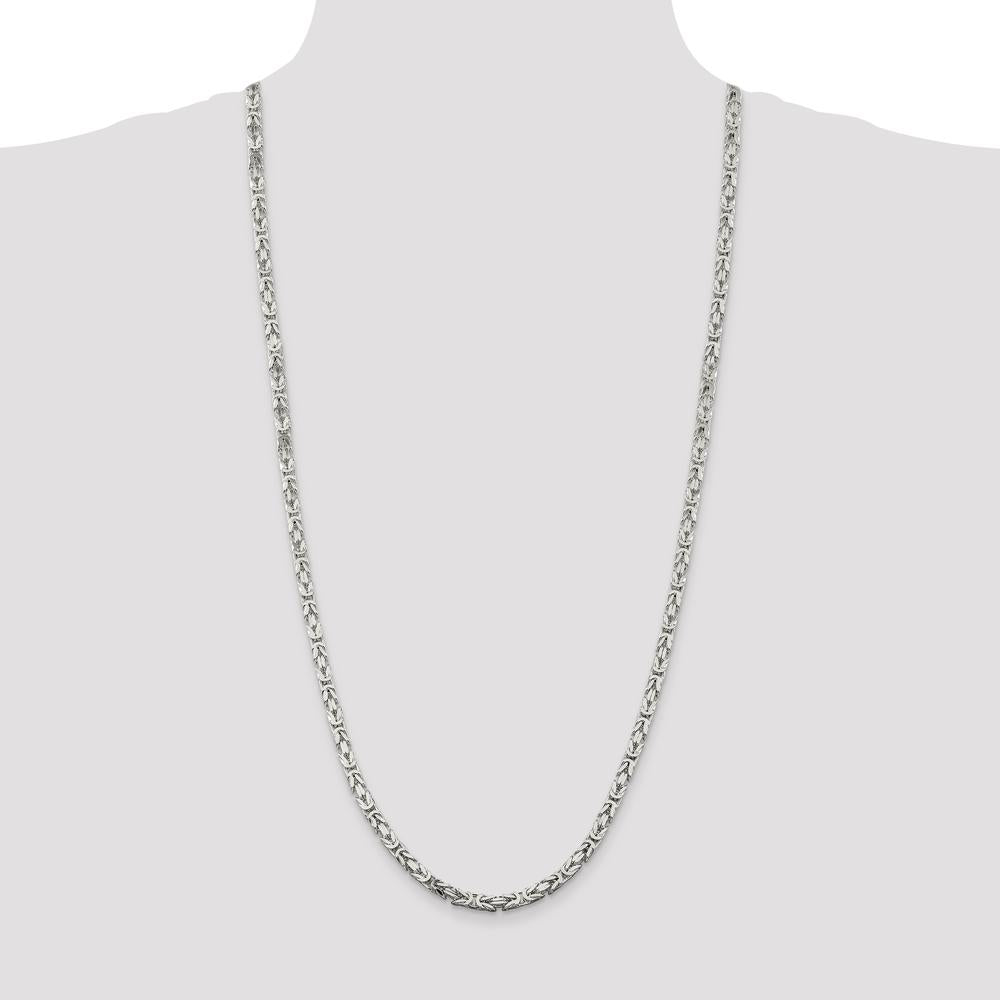 Sterling Silver 30" Byzantine Chain - 4.25mm Width by Lumare Gioia