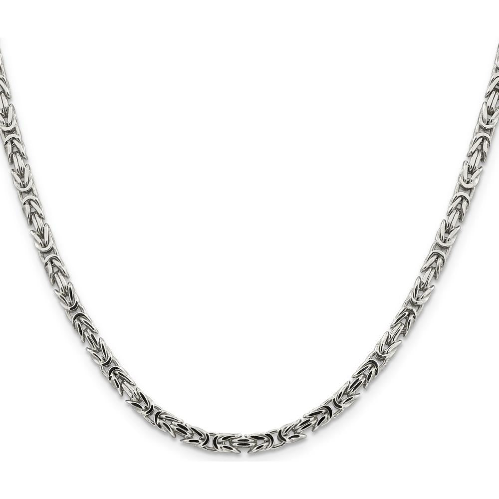 Sterling Silver 30" Byzantine Chain Necklace - 3.25mm Width by Lumare Gioia