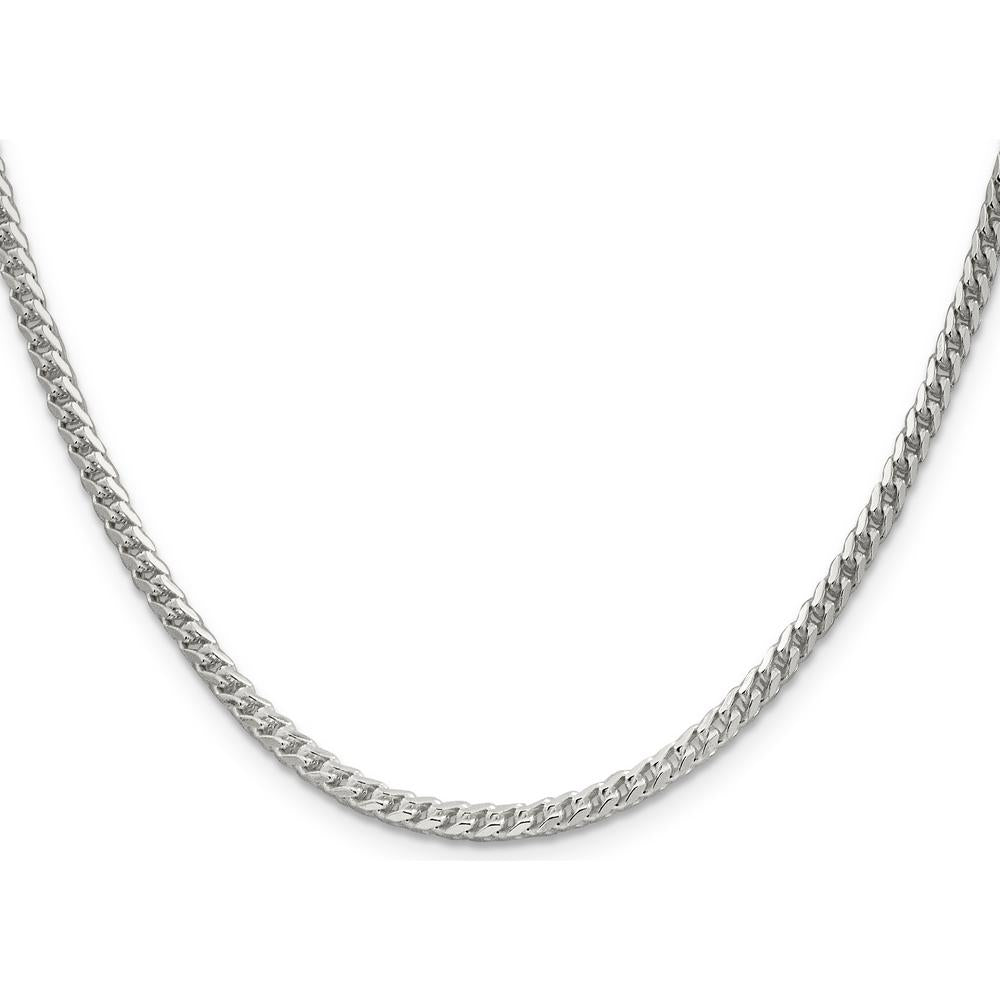 Sterling Silver 30" Diamond-Cut Franco Chain - 3.4mm Width by Lumare Gioia