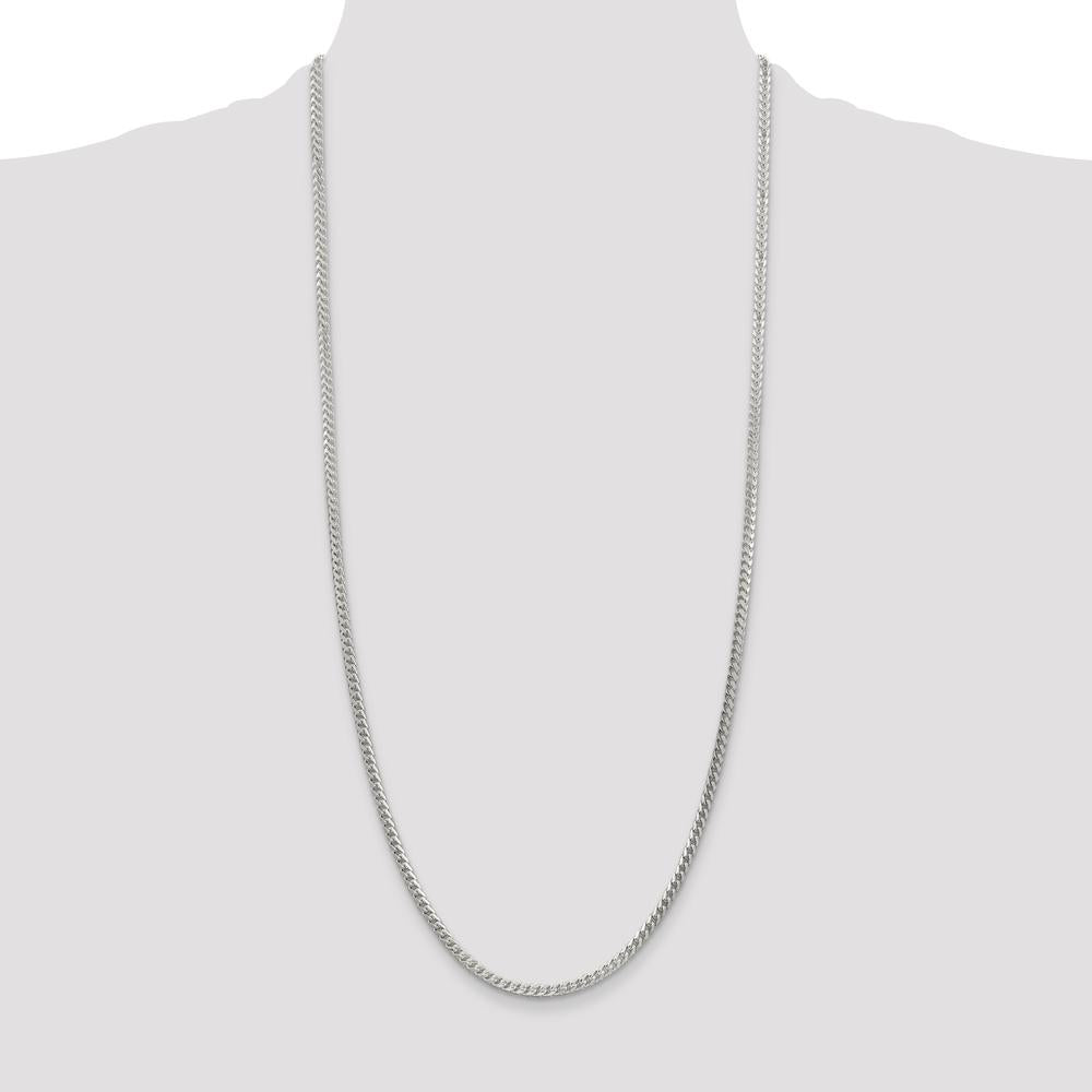 Sterling Silver 30" Diamond-Cut Franco Chain - 3.4mm Width by Lumare Gioia