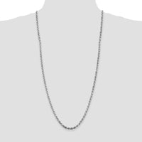 Sterling Silver 30" Diamond-Cut Rope Chain with Rhodium Plating - 3.75mm Width by Lumare Gioia