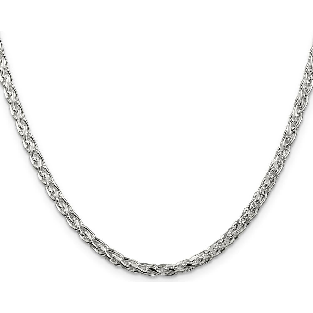 Sterling Silver 30" Diamond-Cut Round Spiga Chain - 3.5mm Width by Lumare Gioia