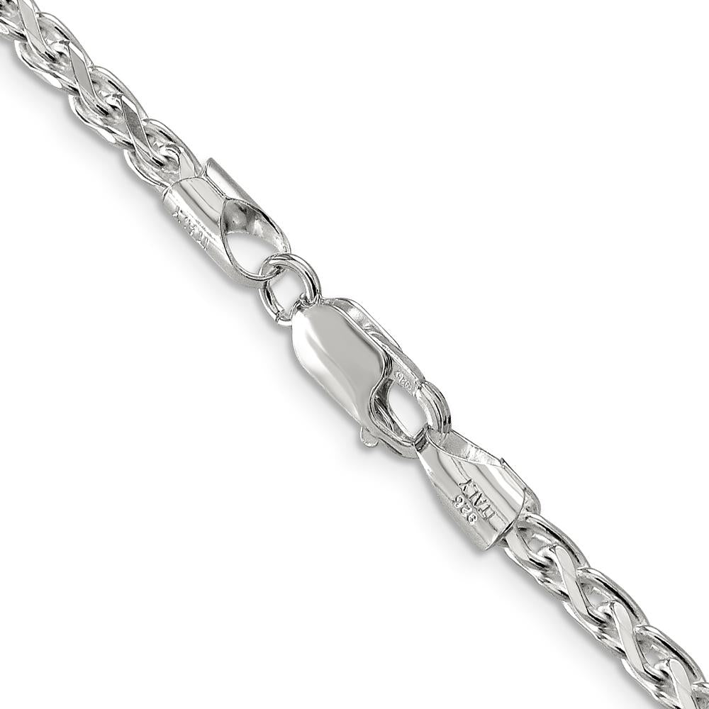 Sterling Silver 30" Diamond-Cut Round Spiga Chain - 3.5mm Width by Lumare Gioia