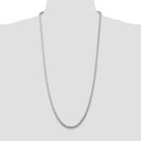 Sterling Silver 30" Diamond-Cut Round Spiga Chain - 3.5mm Width by Lumare Gioia