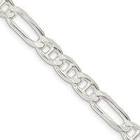 Sterling Silver 30" Figaro Anchor Chain Necklace - 6.5mm Width by Lumare Gioia