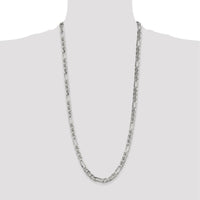 Sterling Silver 30" Figaro Anchor Chain Necklace - 6.5mm Width by Lumare Gioia