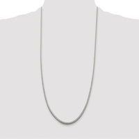 Sterling Silver 30" Franco Chain with Diamond-Cut Texture - Rhodium-Plated 2.5mm Width by Lumare Gioia