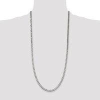 Sterling Silver 30" Polished 5mm Curb Chain with Lobster Clasp by Lumare Gioia