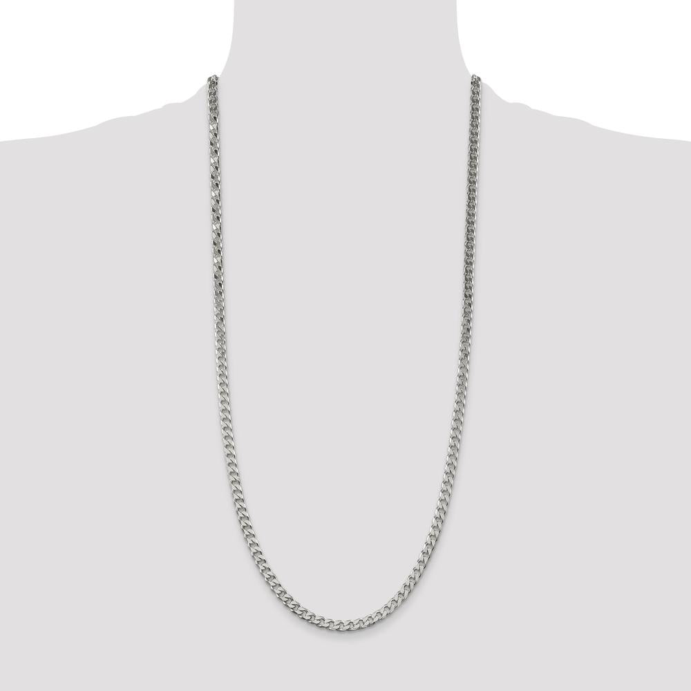 Sterling Silver 30" Polished 5mm Curb Chain with Lobster Clasp by Lumare Gioia