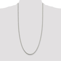 Sterling Silver 30" Polished Box Chain Necklace - 3.6mm Width by Lumare Gioia