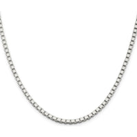 Sterling Silver 30" Polished Box Chain Necklace - 3mm Thickness by Lumare Gioia
