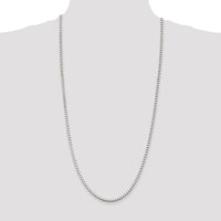 Sterling Silver 30" Polished Box Chain Necklace - 3mm Thickness by Lumare Gioia