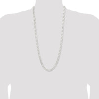 Sterling Silver 30" Polished Curb Chain - 7.5mm Width by Lumare Gioia