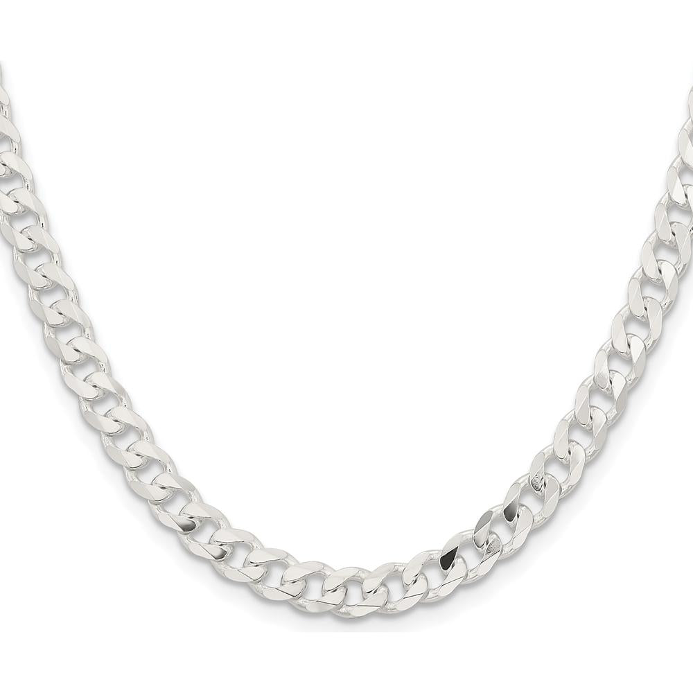 Sterling Silver 30" Polished Curb Chain Necklace - 6mm Width by Lumare Gioia