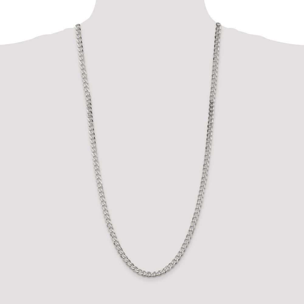 Sterling Silver 30" Polished Curb Chain Necklace - 6mm Width by Lumare Gioia